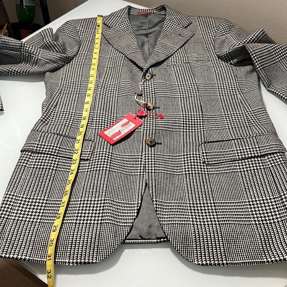 PAL ZILERI | Grey classic check oversized fall designer blazer coat - Picture 14 of 17